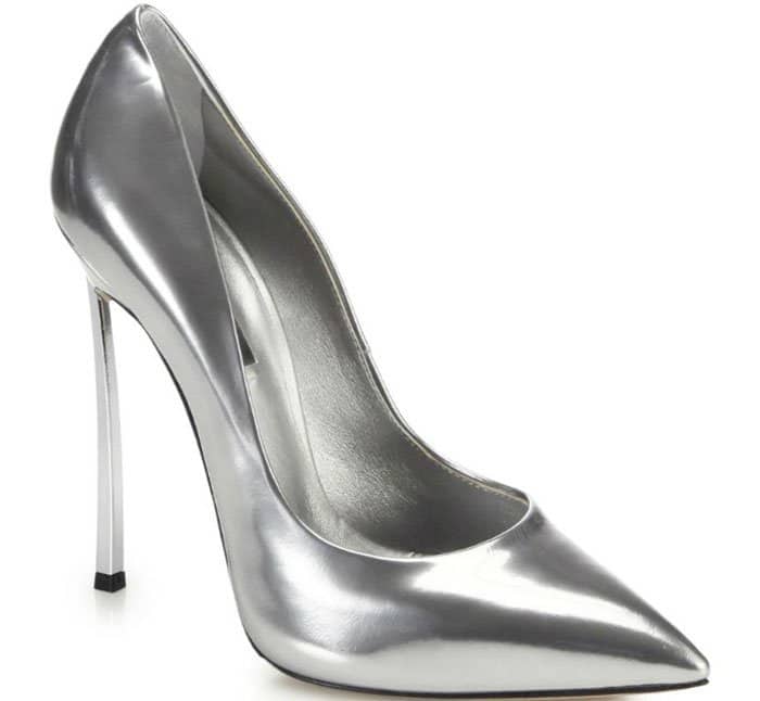 Casadei Blade-Heel Pumps in Metallic Silver