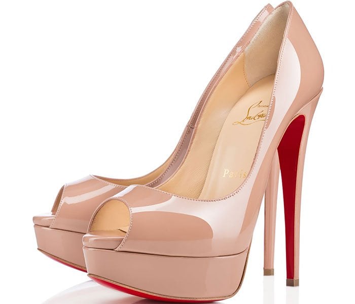 Christian Louboutin Lady Peep Pumps in Nude