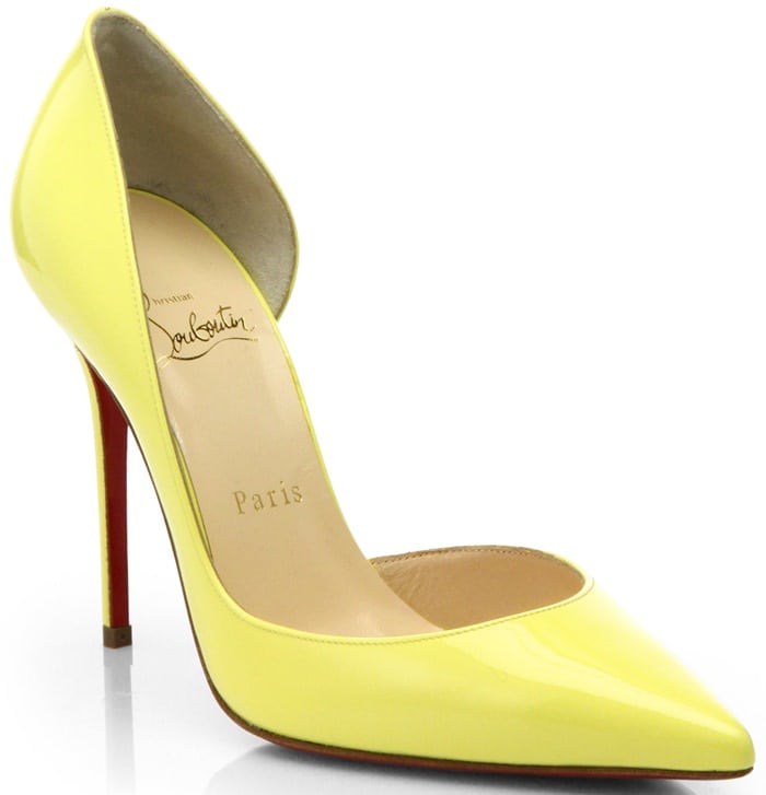 Christian Louboutin Yellow Iriza Patent Leather D'Orsay Pumps