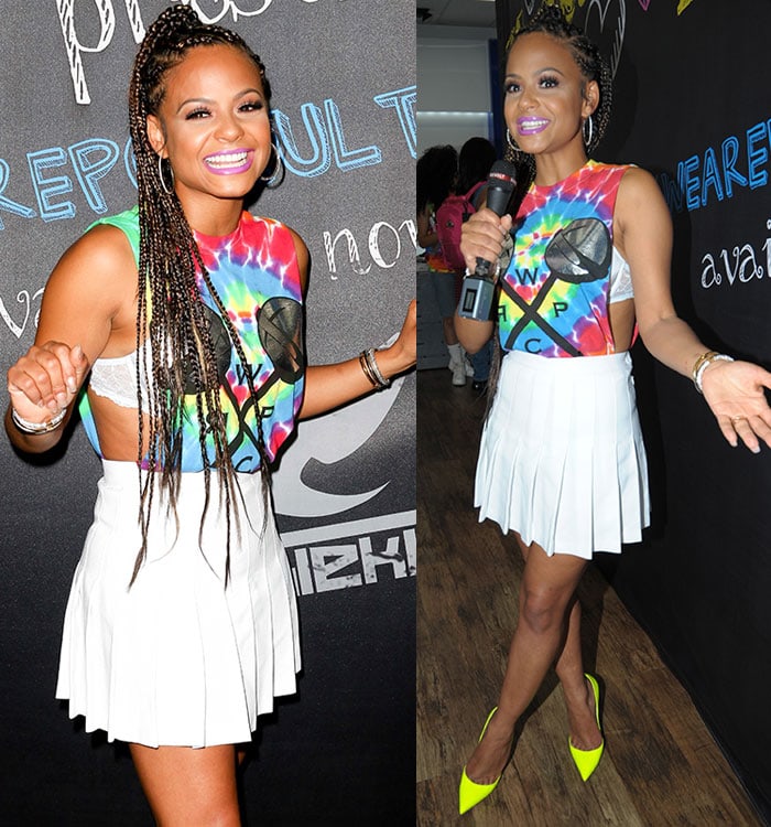 Christina Milian styled her long hair in cornrow braids at We Are Pop Culture event