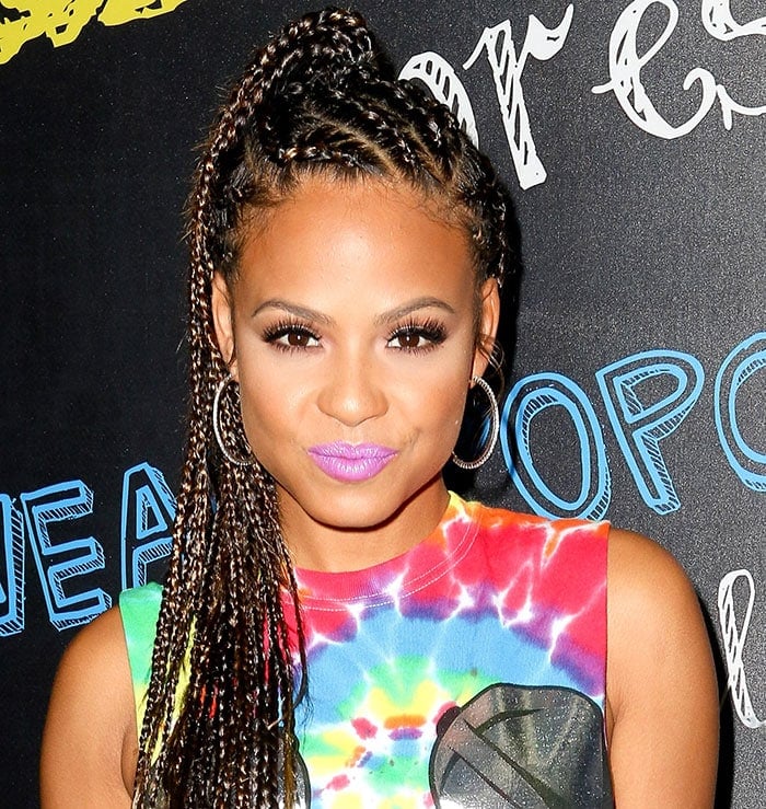 Christina Milian's psychedelic tie-dye muscle tee