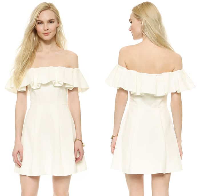 Cynthia Rowley Off Shoulder Ruffle Dress