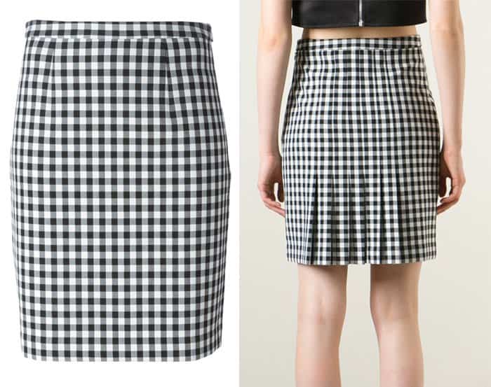 Diane von Furstenberg Pleated Back Check Skirt