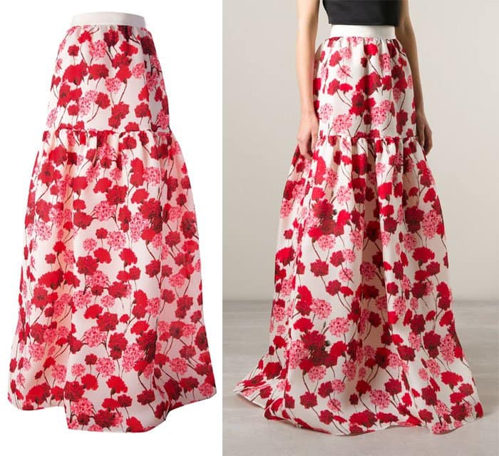 Giambattista Valli Carnations Print Voluminous Skirt