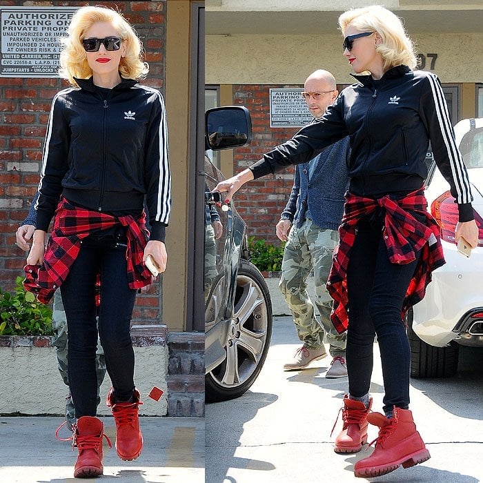 Gwen Stefani wearing Timberland boots