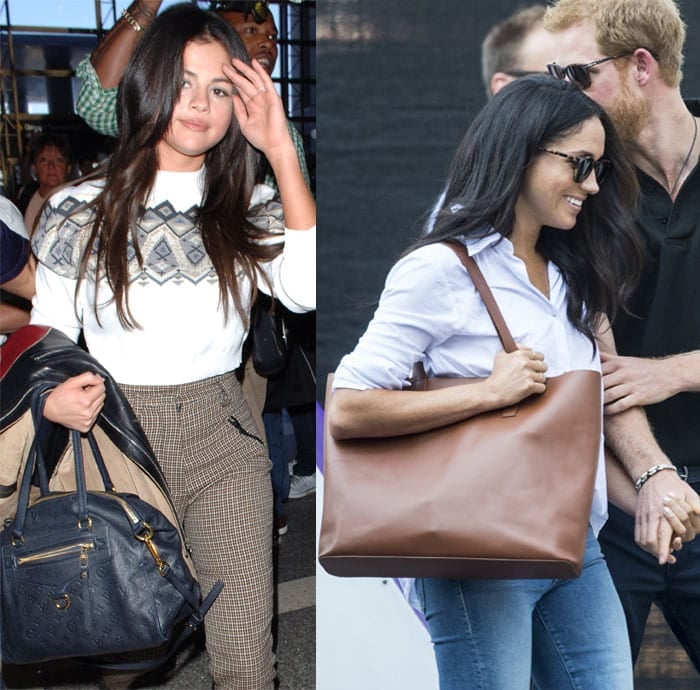 Meghan Markle and Selena Gomez show off their taste in designer bags
