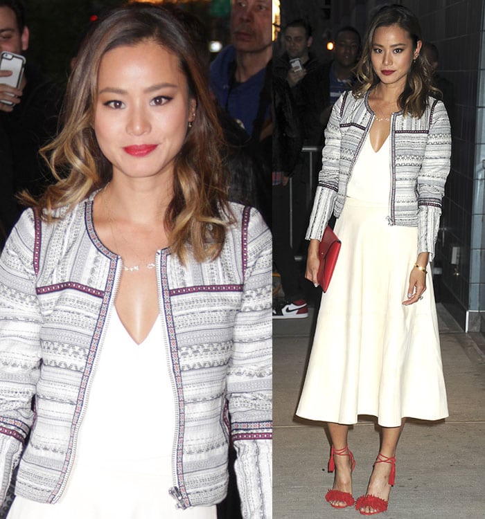 Jamie Chung at the screening of "Avengers: Age of Ultron" hosted by The Cinema Society and Audi at SVA Theatre in Manhattan, New York City, on April 28, 2015