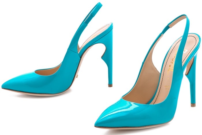 Jerome C. Rousseau Karma Patent Slingback Pumps