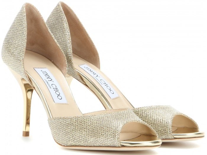 Jimmy Choo Lien glitter peep-toe pumps