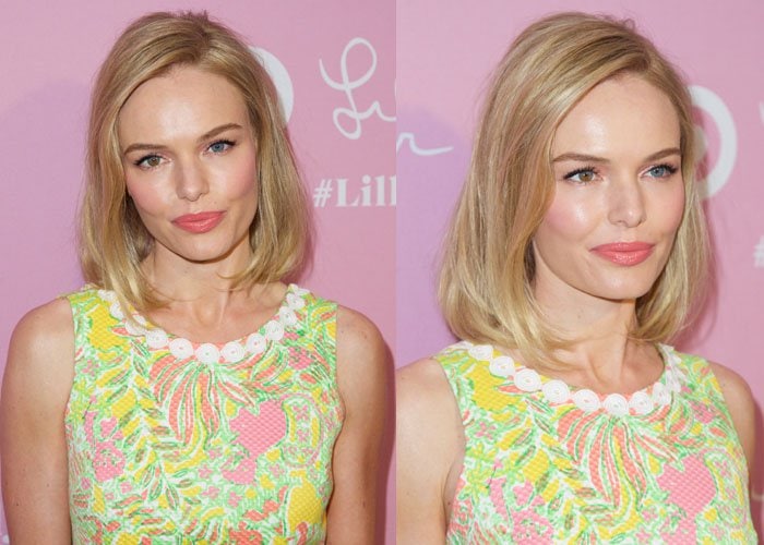 Kate Bosworth with coral lips and pink eyeshadow