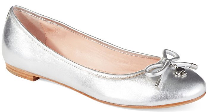 Kate Spade New York "Willa" Metallic Leather Ballet Flats