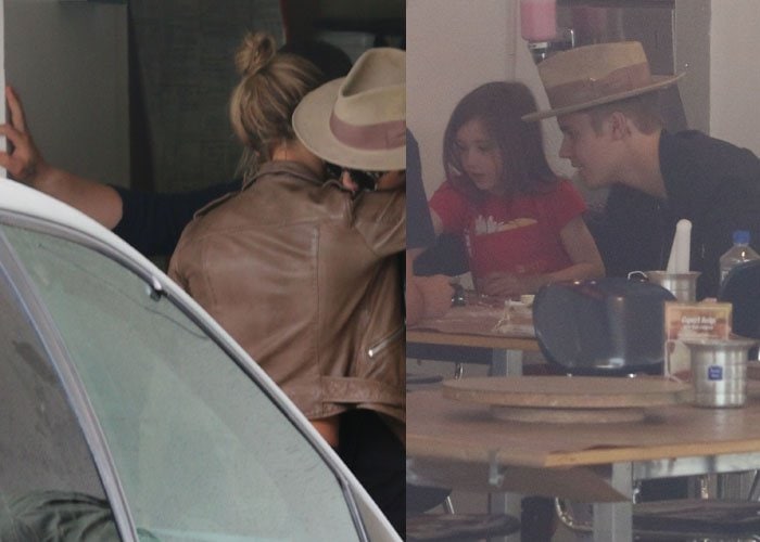 Kendall Jenner and friend Hailey Baldwin joining Justin Bieber as he takes his younger sister Jazmyn