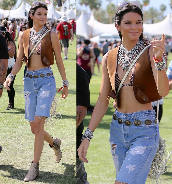 Kendall Jenner toted a bohemian fringe bag