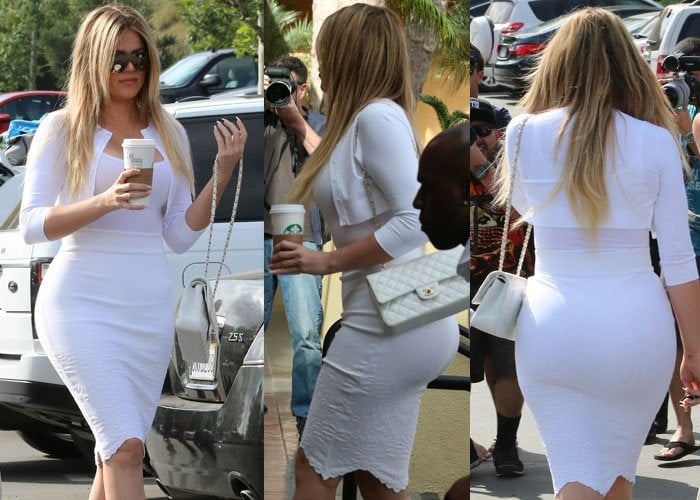 Khloé Kardashian showed off her incredible figure when going to church