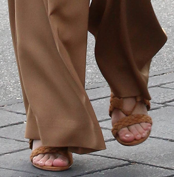 Kourtney Kardashian wearing Gianvito Rossi sandals