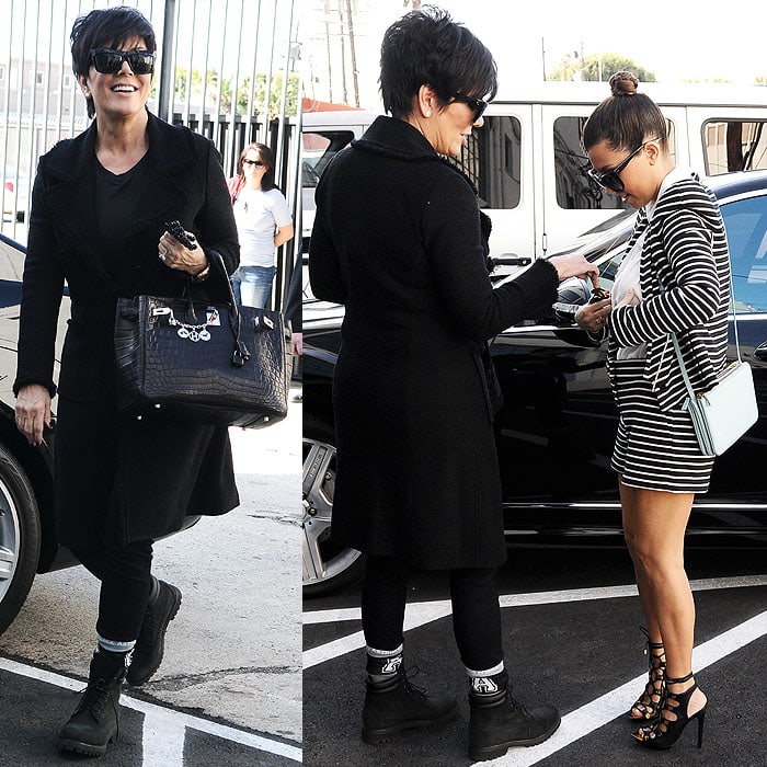 Kris Jenner Timberland wearing boots