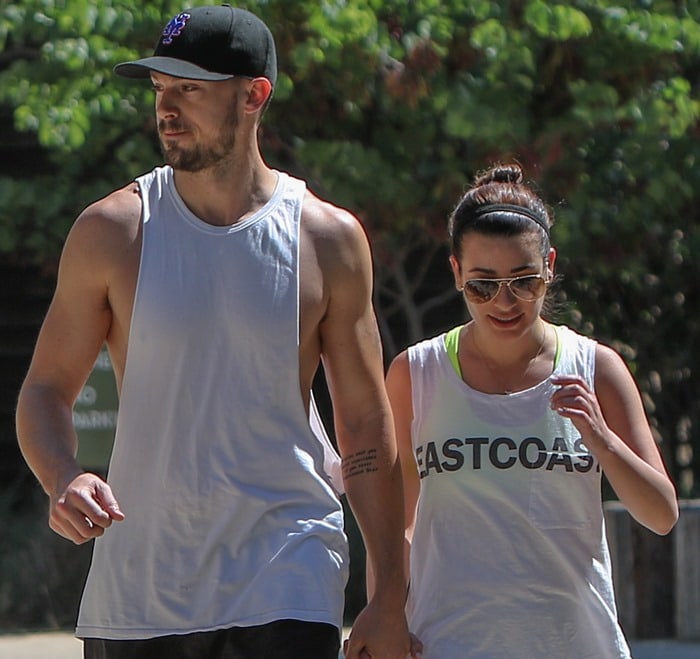 Lea Michele and boyfriend Matthew Paetz go for a hike