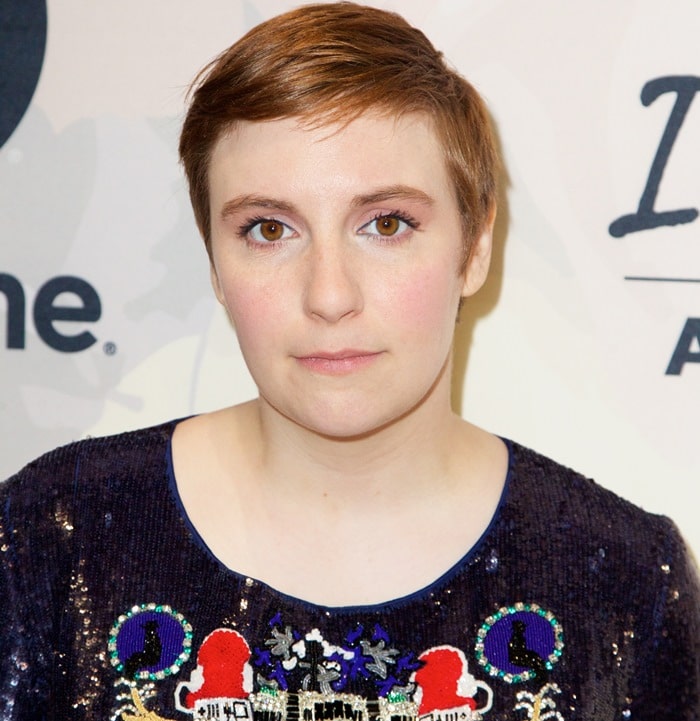 Lena Dunham's demure shift dress from Mary Katrantzou