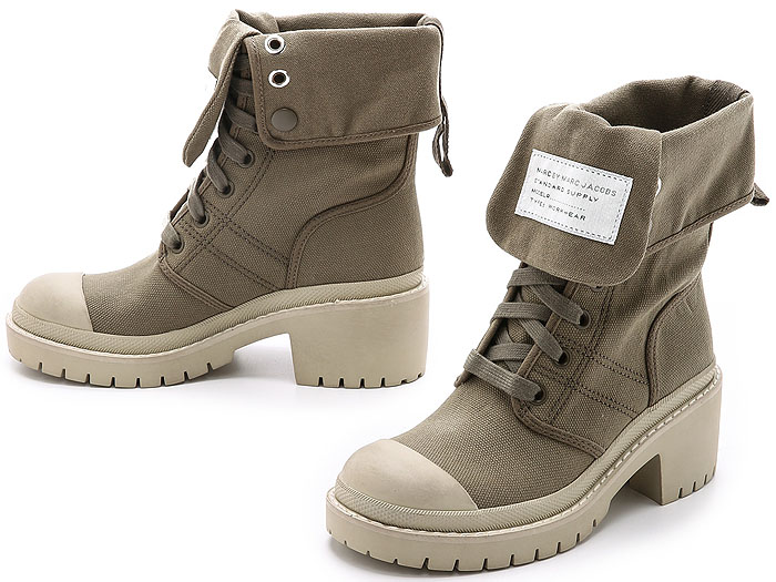 Marc by Marc Jacobs Army Boots in Military/Beige