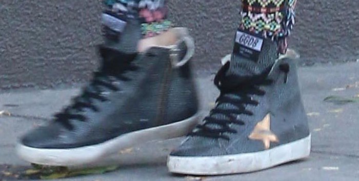 Megan Fox's leopard hi-top sneakers from Golden Goose