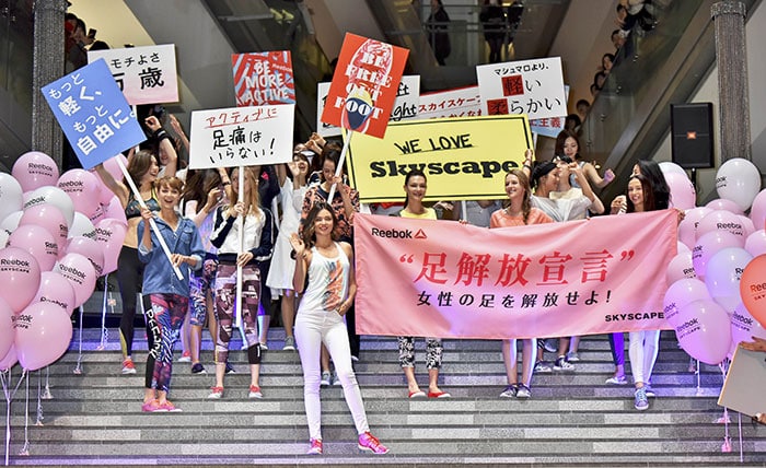 Miranda Kerr at the promotional event for Reebok "Skyscape" at the Omotesando Hills in Tokyo, Japan, on April 15, 2015