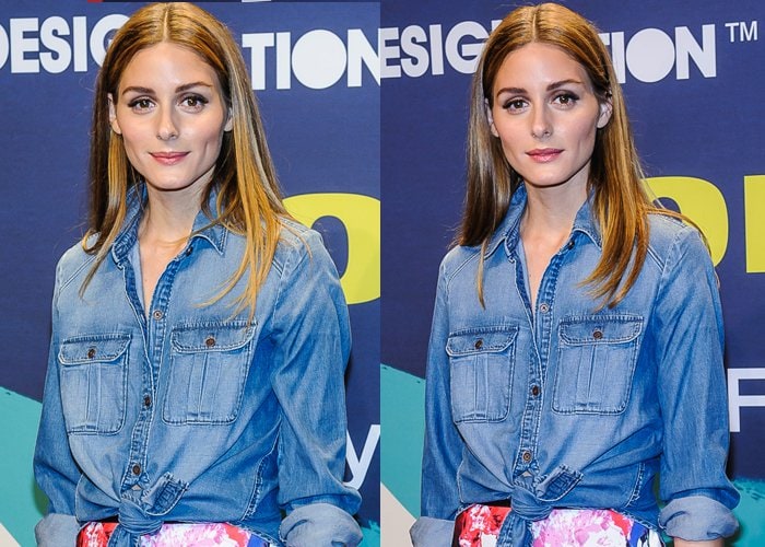 Olivia Palermo's knotted denim top
