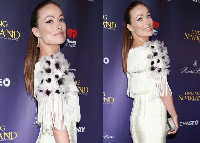 Olivia Wilde styled her hair back into a sleek ponytail