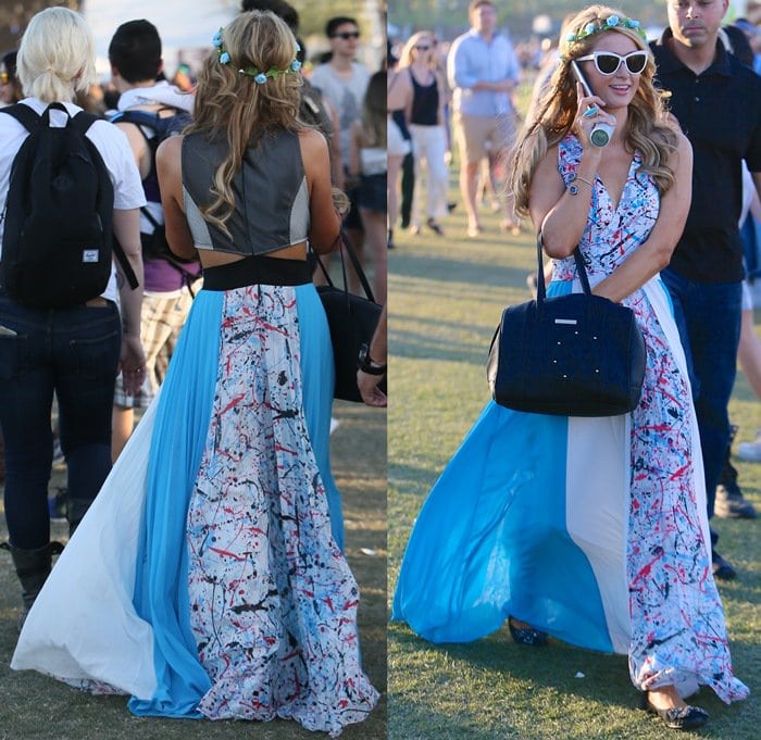 Tory Burch Eddie Ballet Flats Worn by Paris Hilton at Coachella