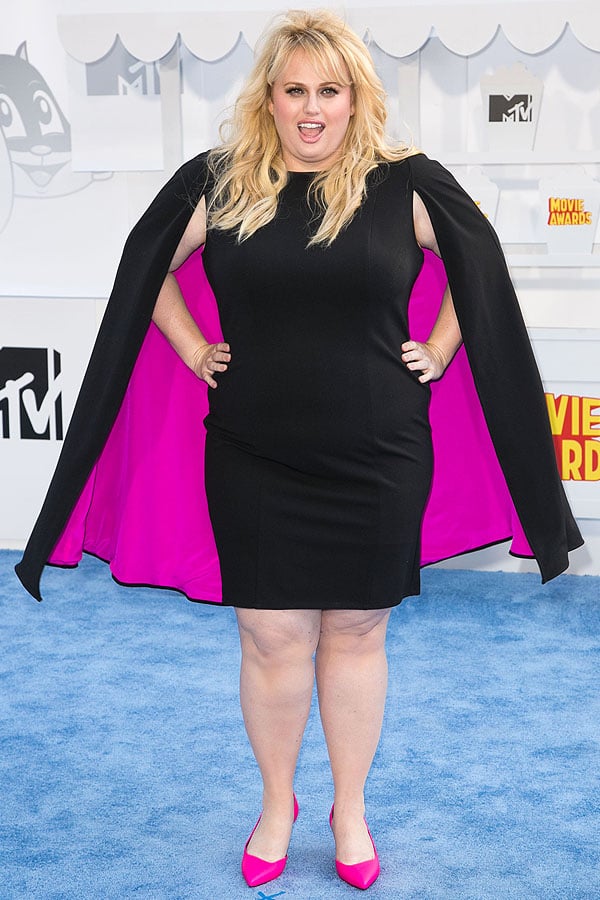 Rebel Wilson arriving on the blue carpet at the 2015 MTV Movie Awards held at the Nokia Theatre L.A.Live in Los Angeles, California, on April 12, 2015