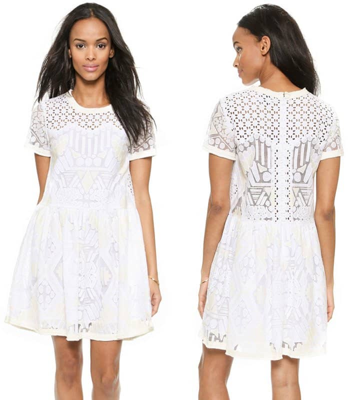 Sea Popover Lace Dress