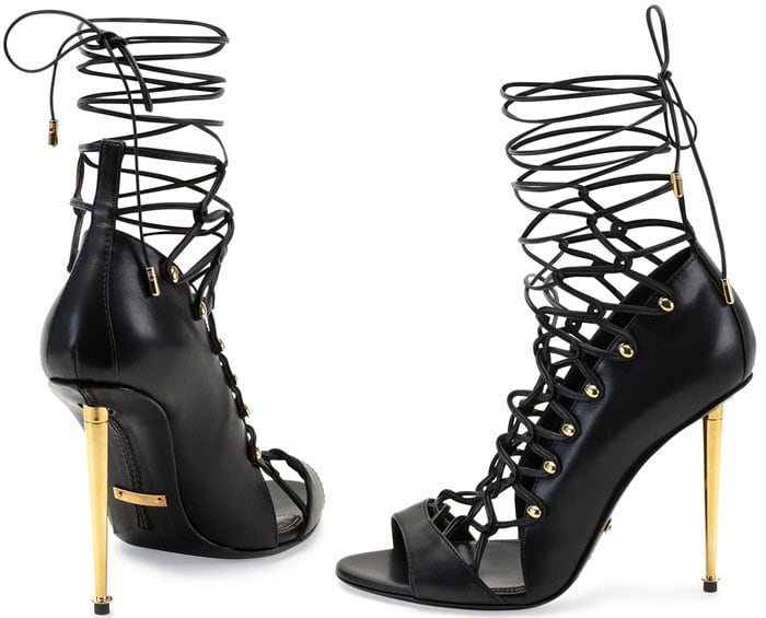 Tom Ford Calfskin Lace-Up Sandals