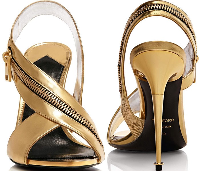 Tom Ford Leather Zip Sandals