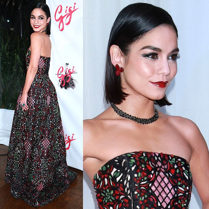 Vanessa Hudgens attends an after-party — held in celebration of the opening night of her Broadway show, "Gigi" — at Tavern On The Green