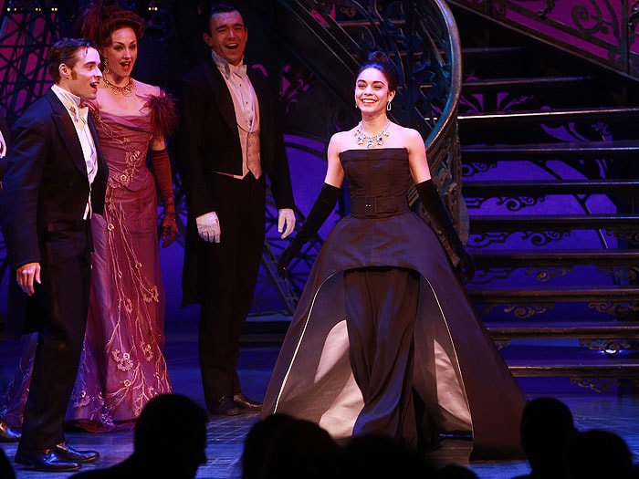 Vanessa Hudgens performs during opening night of the Broadway show "Gigi" at the Neil Simon Theatre