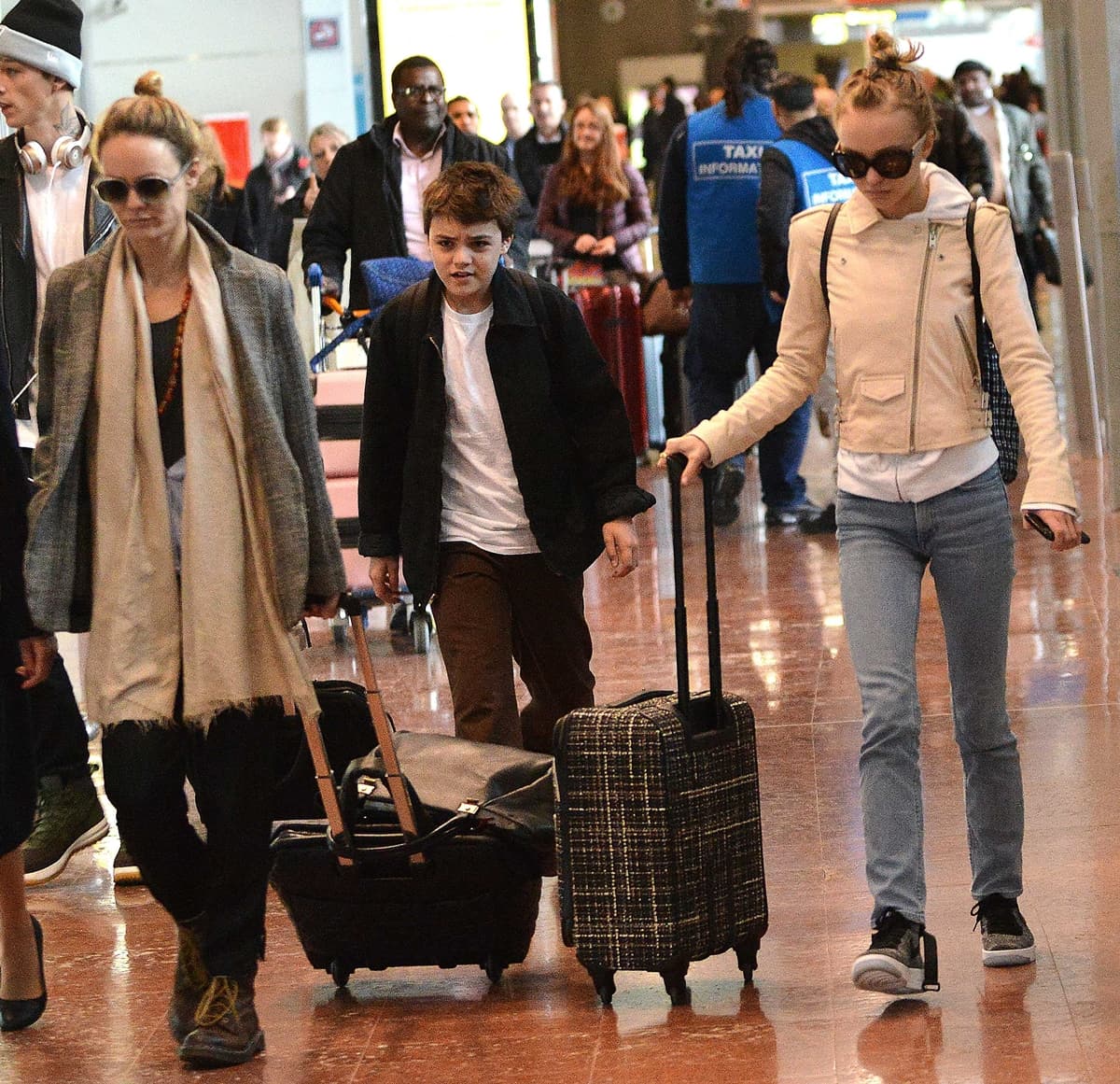 Vanessa Paradis with her son Jack Depp and her daughter Lily-Rose Depp