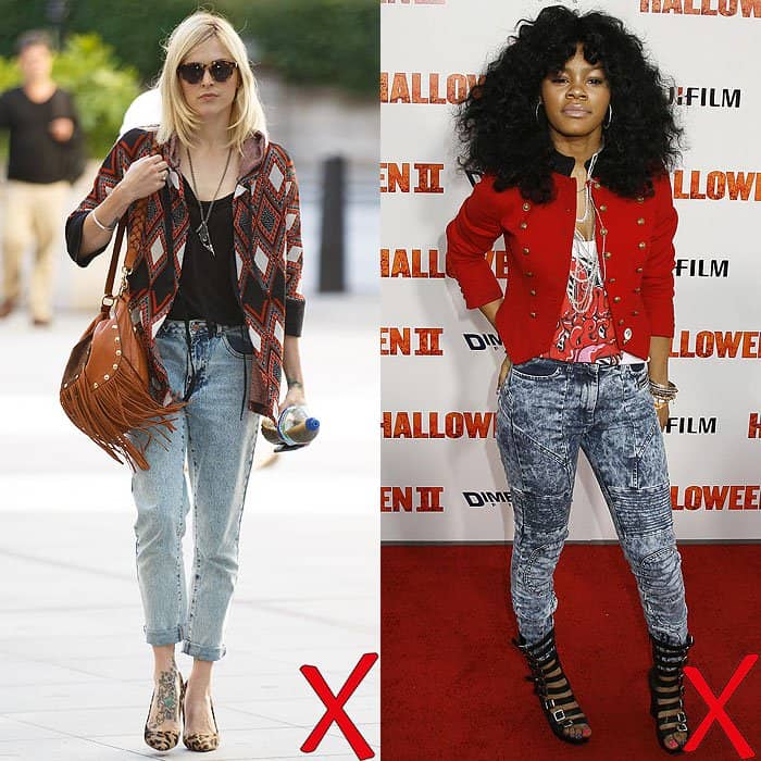Fearne Cotton at BBC Radio 1 studios in London, England, on August 11, 2014; Teyana Taylor at the premiere of Halloween II held at the Grauman's Chinese Theatre in Hollywood, California, on August 24, 2009