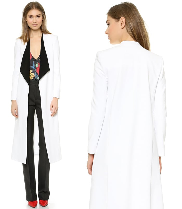 alice + olivia Long Draped Shawl Collar Coat