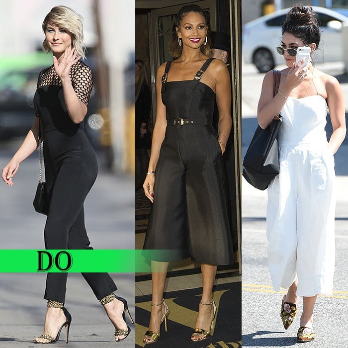 Julianne Hough, Alesha Dixon, and Vanessa Hudgens in chic cropped jumpsuits: Ankle-length, culotte, and linen styles showcased