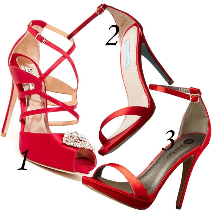 3 red-carpet-ready red satin sandals
