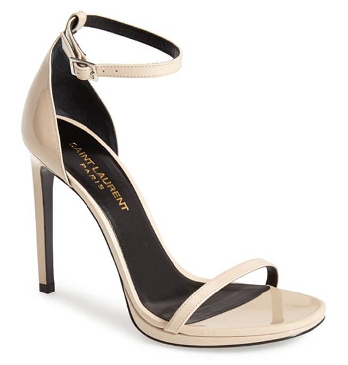 Saint Laurent Jane Sandals in Nude Patent Leather