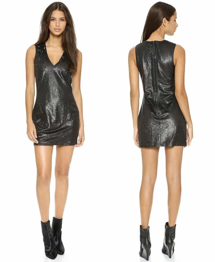 ddison "Hardy" Plunging Shift Dress in Black