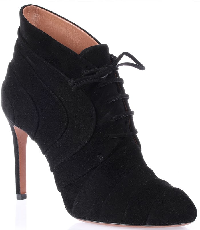 Alaïa Black Folded Suede Booties