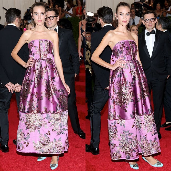 Alexa Chung stayed within the China theme of the 2015 Met Gala in an Erdem strapless embroidered gown