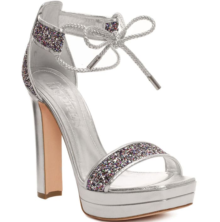 Alexander McQueen Multicolor-Glitter Graphic Trim Sandals