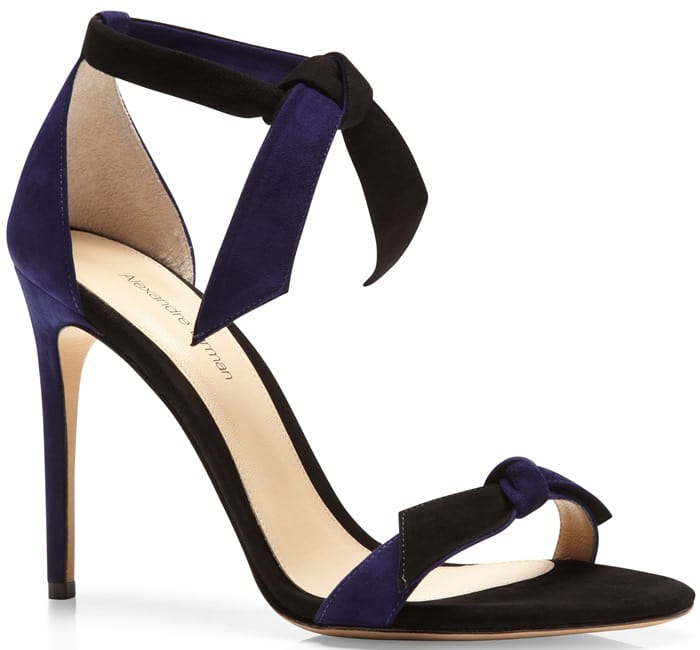 Alexandre Birman Blue Suede Lady Like Knotted Sandal