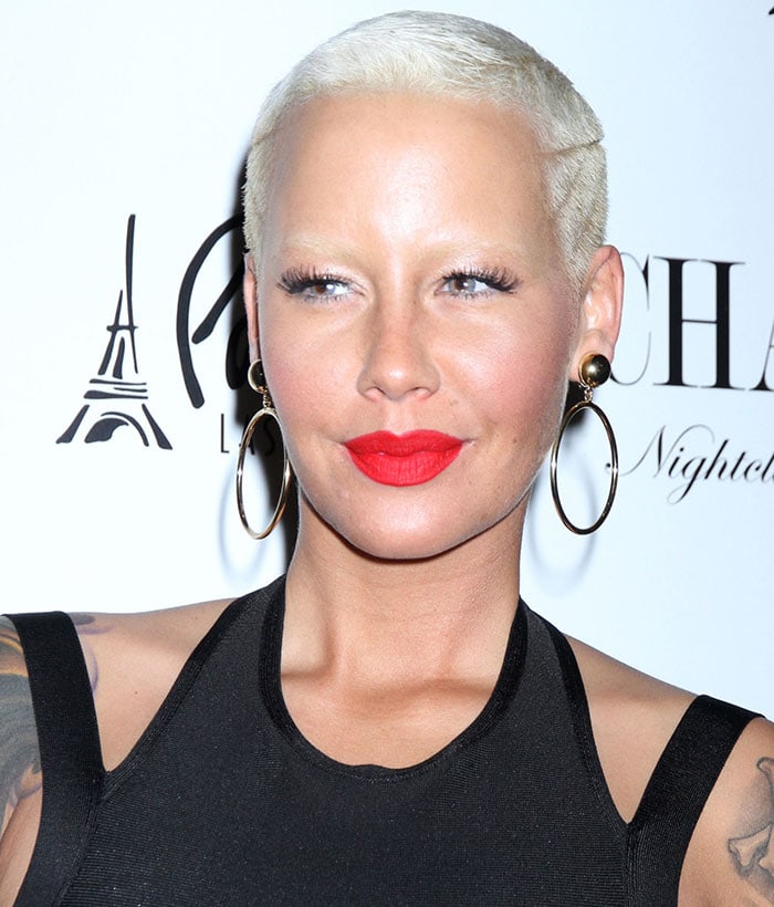 Amber Rose's platinum blonde buzz cut