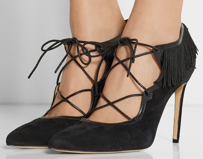 Bionda Castana Melina Fringed Suede Pumps