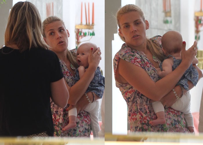 Busy Philipps with Ali Larter and her newborn baby in West Hollywood