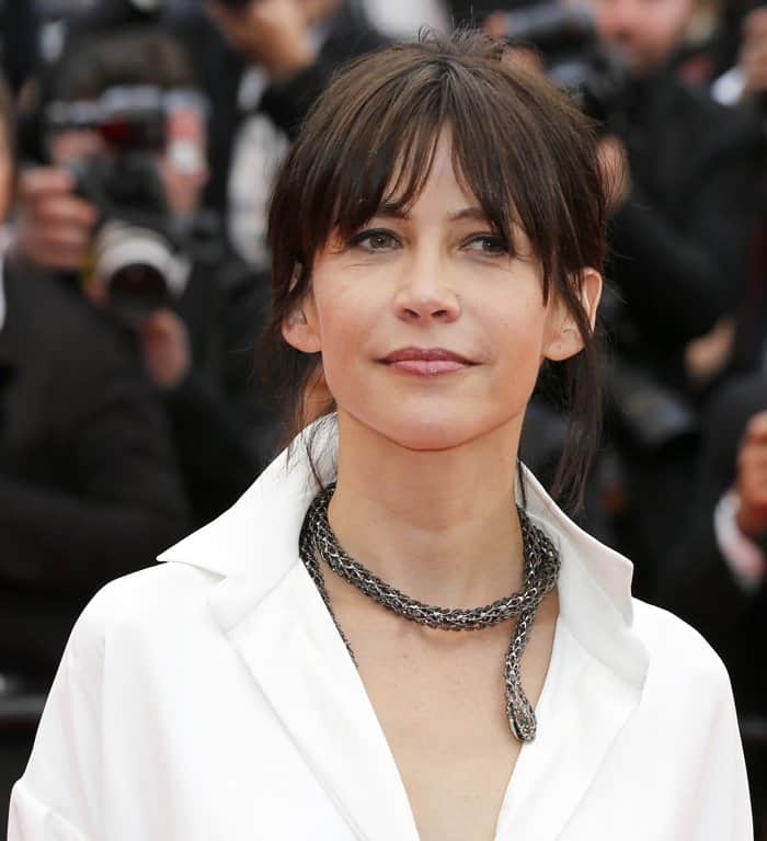 Sophie Marceau's Chopard snake necklace at the 68th Annual Cannes Film Festival premiere of "Mad Max: Fury Road"