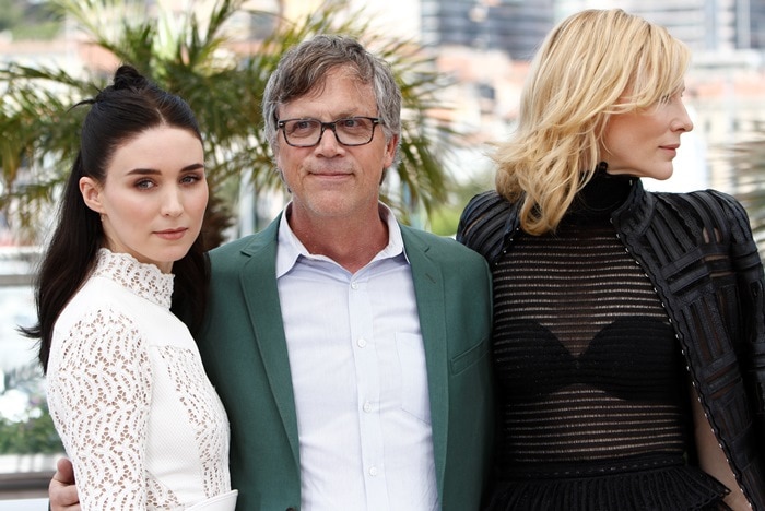 Cate Blanchett, Rooney Mara, and Todd Haynes promoted Carol in Cannes